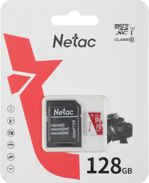 Флеш карта microSDXC 128GB Netac NT02P500ECO-128G-R P500 Eco + adapter