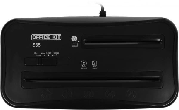 Шредер Office Kit S35 (секр.P-4) фрагменты 9лист. 14лтр. пл.карты CD