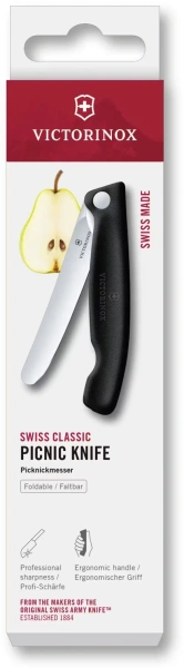 Нож кухонный Victorinox Swiss Classic 6.7803.F стальной столовый лезв.110мм прямая заточка черный карт.коробка