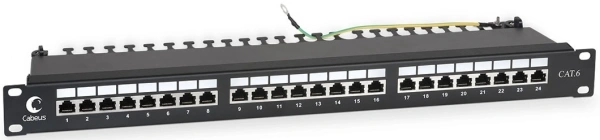 Патч-панель Cabeus PL-24-CAT.6-SH-DUAL 19" 1U 24xRJ45 кат.6 FTP