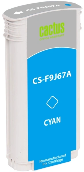 Картридж струйный Cactus CS-F9J67A 728XL голубой (130мл) для HP DJ T730/T830 с чипом