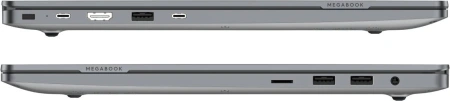 Ноутбук Tecno MegaBook T16 Core i5 13420H 16Gb SSD512Gb Intel UHD Graphics 16" IPS FHD+ (1920x1200) без ОС 64 grey WiFi BT Cam 6460mAh (T16RA-NEG0)