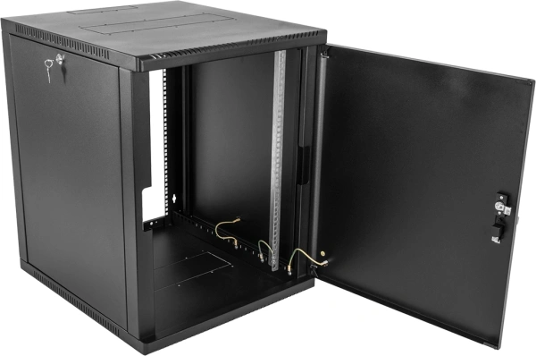 Шкаф коммутационный ЦМО (ШРН-12.650.1-9005) настенный 12U 600x658мм пер.дв.металл 200кг черный 600мм 24кг 180град. 612мм металл