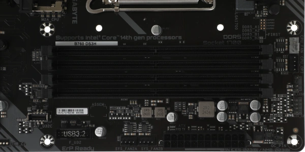 Материнская плата Gigabyte B760 DS3H Soc-1700 Intel B760 4xDDR5 ATX AC`97 8ch(7.1) GbLAN RAID+HDMI+DP