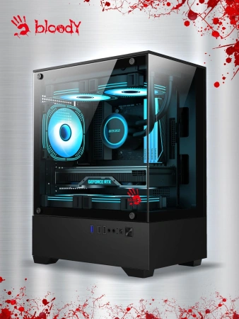 Корпус Bloody CC-125 черный без БП mATX 5x120mm 2xUSB2.0 1xUSB3.0 audio bott PSU