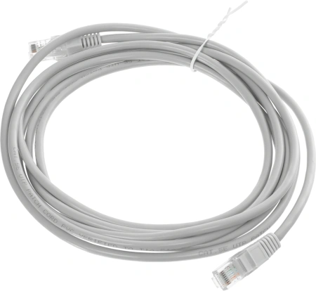 Патч-корд KingPrice KP-PC-c5e-3m-g 1Гбит/с UTP 4 пары cat.5E CCA molded 3м серый RJ-45 (m)-RJ-45 (m)