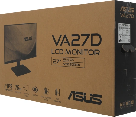 Монитор Asus 27" VA27DQSB-W белый IPS LED 16:9 HDMI M/M матовая HAS Piv 250cd 178гр/178гр 1920x1080 75Hz FreeSync VGA DP FHD USB 6.8кг