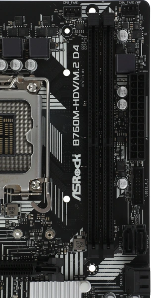 Материнская плата Asrock B760M-HDV/M.2 D4 Soc-1700 Intel B760 2xDDR4 mATX AC`97 8ch(7.1) GbLAN RAID+VGA+HDMI+DP