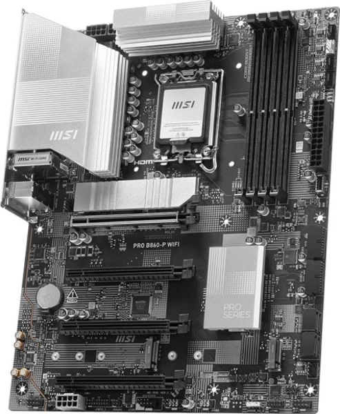 Материнская плата MSI PRO B860-P WIFI Soc-1851 Intel B860 4xDDR5 ATX AC`97 8ch(7.1) 5Gigabit RAID+HDMI+DP