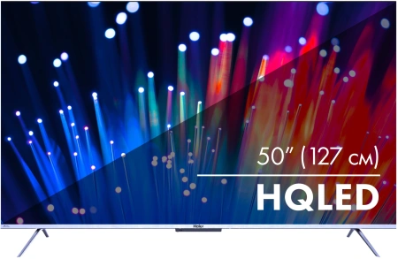 Телевизор QLED Haier 50" Smart TV S3 Frameless серебристый/черный 4K Ultra HD 60Hz DVB-T DVB-T2 DVB-C DVB-S2 USB WiFi Smart TV (RUS)