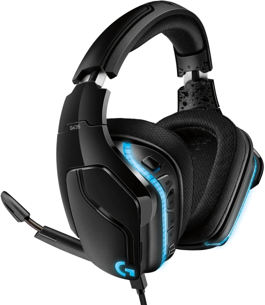 Наушники с микрофоном Logitech G635 Lightsync черный 2.8м накладные оголовье (981-000750)