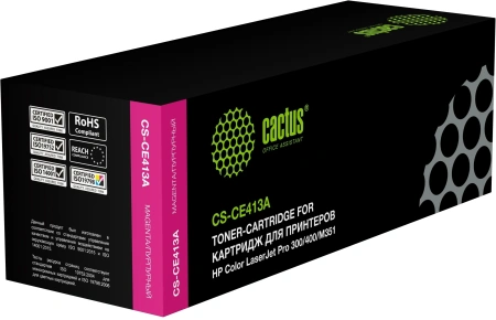 Картридж лазерный Cactus CS-CE413A CE413A пурпурный (2600стр.) для HP CLJ Pro 300/M351/M451/M375/M475