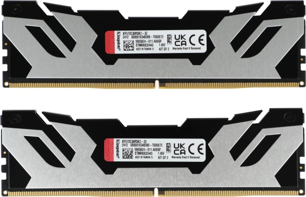 Память DDR5 2x16GB 7200MHz Kingston KF572C38RSK2-32 Fury Renegade Silver XMP RTL Gaming PC5-57600 CL38 DIMM 288-pin 1.45В kit single rank с радиатором Ret