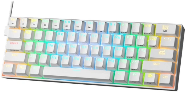 Клавиатура Redragon Draconic механическая белый USB беспроводная BT slim for gamer LED (77810) кабель 1.8м