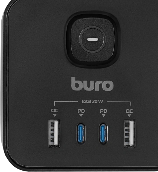 Сетевой удлинитель Buro BU-PTE4.1UC-Plus-B 1.5м (4 розетки) черный (коробка)