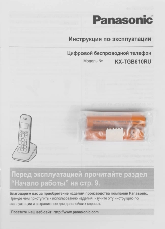 Р/Телефон Dect Panasonic KX-TGB610RUR красный/черный АОН