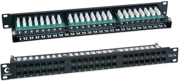 Патч-панель Cabeus PLHD-48-CAT.5E-DUAL 19" 1U 48xRJ45 кат.5E UTP
