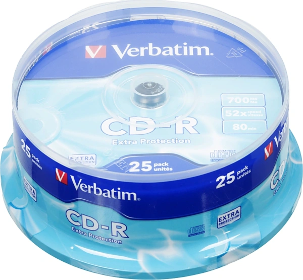 Диск CD-R Verbatim 700Mb 52x Cake Box (25шт) (43432)