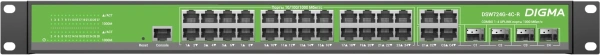 Коммутатор Digma DSW724G-4C-R (L2+) 24x1Гбит/с 4xКомбо(1000BASE-T/SFP) управляемый