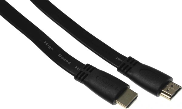 Кабель аудио-видео High Speed ver.1.4 Flat HDMI (m)/HDMI (m) 5м. позолоч.конт. черный