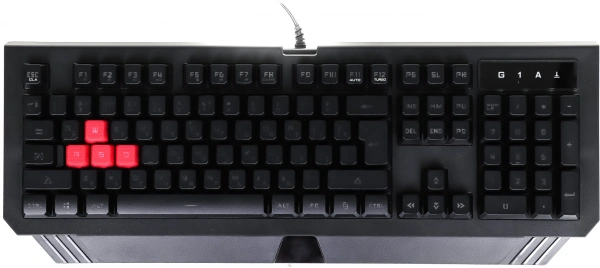 Клавиатура A4Tech B120N черный USB Multimedia for gamer LED (подставка для запястий) кабель 1.8м