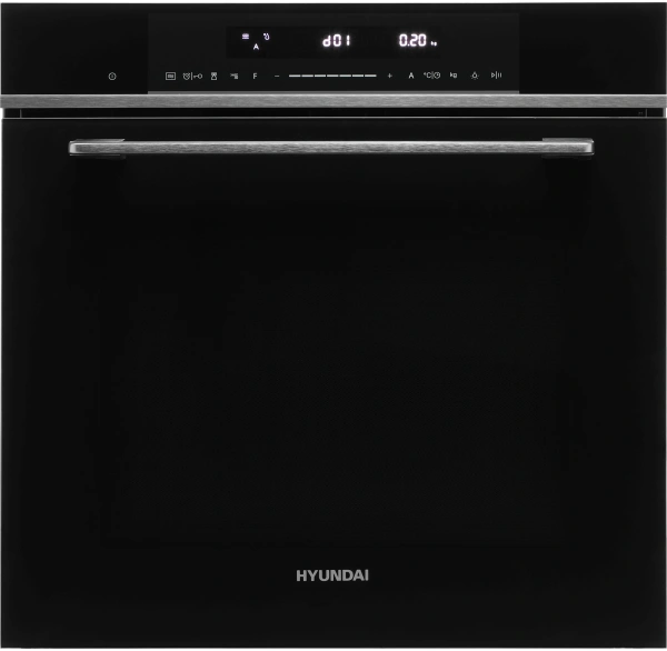 Духовой шкаф Электрический Hyundai HMEO 6780 DX черное стекло/серебристый