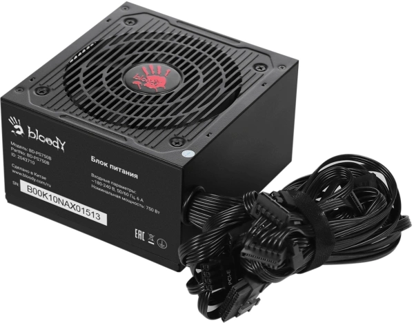 Блок питания Bloody ATX 750W BD-PS750B 80+ bronze (20+4pin) APFC 120mm fan 6xSATA RTL