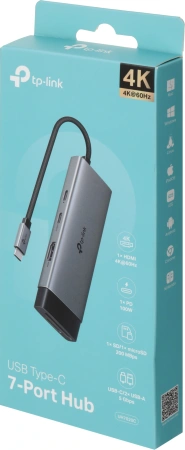 Разветвитель USB-C TP-Link UH7020C 2порт. серый