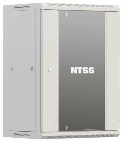 Шкаф коммутационный NTSS Премиум (NTSS-W15U6045GS-2) настенный 15U 600x450мм пер.дв.стекл 60кг серый 365мм 27кг 220град. 770мм IP20 сталь