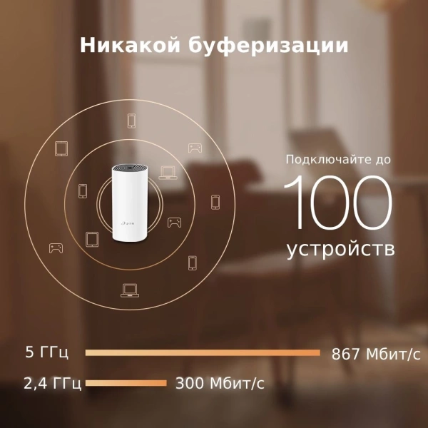 Бесшовный Mesh роутер TP-Link Deco M4 (DECO M4(2-PACK)) AC1200 10/100/1000BASE-TX белый (упак.:2шт)