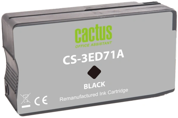 Картридж струйный Cactus CS-3ED71A 712 черный (80мл) для HP DJ T230/T630/T650 с чипом