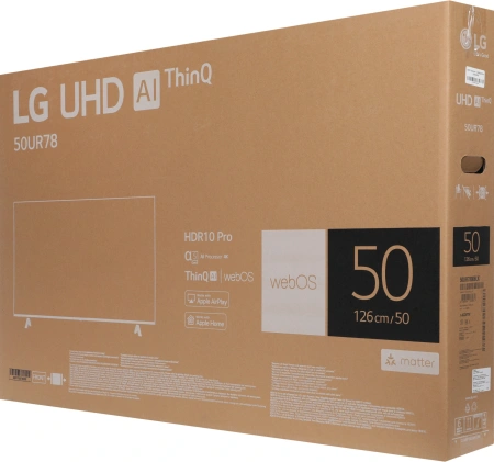 Телевизор LED LG 50" 50UR78006LK.ARUG черный 4K Ultra HD 50Hz DVB-T DVB-T2 DVB-C DVB-S DVB-S2 USB WiFi Smart TV