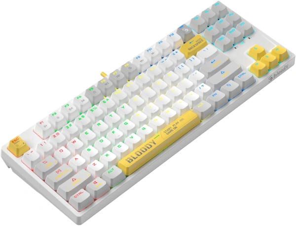 Клавиатура A4Tech S87 Energy механическая белый USB for gamer LED (S87 USB ENERGY WHITE) кабель 1.8м