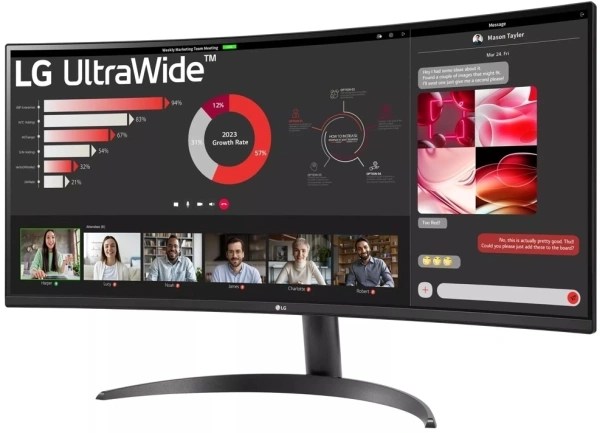 Монитор LG 34" UltraWide 34WR50QK-B черный VA LED 21:9 HDMI матовая 300cd 178гр/178гр 3440x1440 100Hz DP WQ 5.9кг