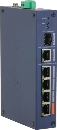 Коммутатор Dahua DH-CHS4106-4ET-60 (L2) 4x100Мбит/с 1x1Гбит/с 1SFP 4PoE 60W управляемый