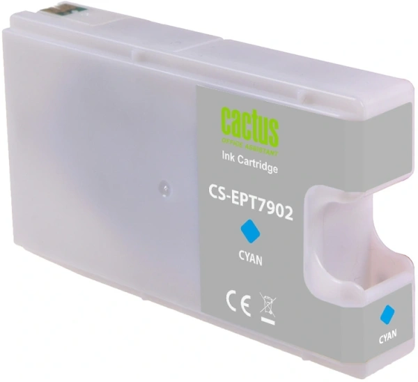 Картридж струйный Cactus CS-EPT7902 79XL голуб.пигм. (24мл) для Epson WorkForce WF-4630 Pro/WF-4640 Pro/WF-5110 Pro с чипом