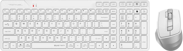 Клавиатура + мышь A4Tech Fstyler FB2800C Air2 White клав:белый/серый мышь:белый/серый USB беспроводная Bluetooth/Радио slim