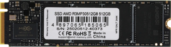 Накопитель SSD AMD PCIe 3.0 x4 512GB R3MP30512G8 Radeon M.2 2280
