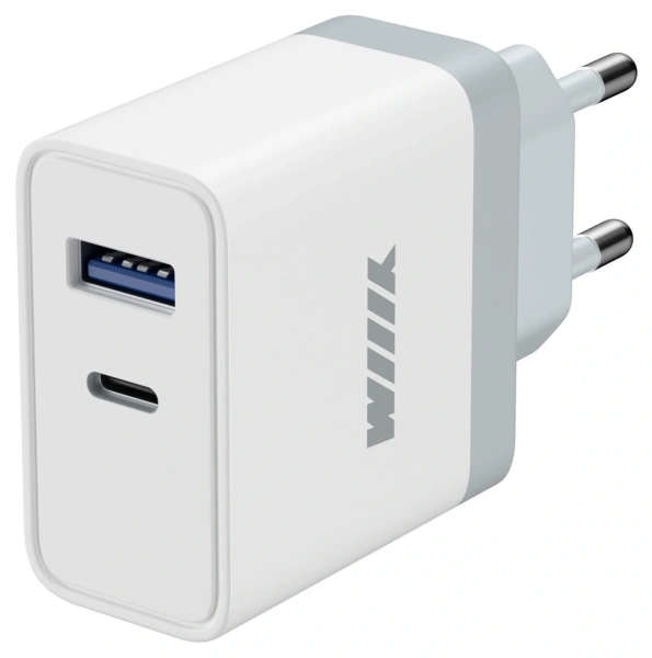 Сетевое зар./устр. Wiiix UNN-4-2-01-QC 18W 3A+2.4A (PD+QC) USB-C/USB-A универсальное белый