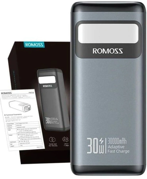 Мобильный аккумулятор Romoss PMT30 30000mAh PD 30W 5A 2xUSB-A/USB-C черный