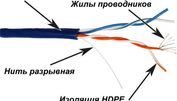Кабель информационный Lanmaster TWT-5EUTP2PT-BL кат.5E UTP 2 пары 24AWG PVC внутренний 305м синий