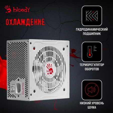 Блок питания Bloody ATX 750W BD-PS750G 80+ gold (20+4pin) APFC 120mm fan 6xSATA Cab Manag RTL