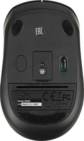 Мышь A4Tech Fstyler FG10S черный/серый оптическая 2000dpi silent беспров. USB для ноутбука 4but (FG10S GREY)