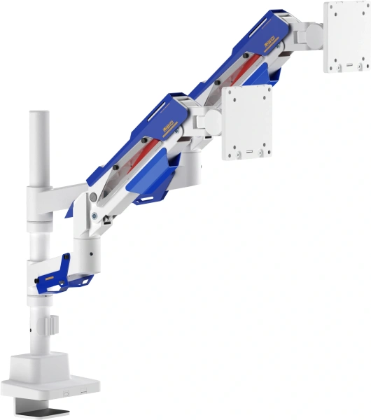Кронштейн для мониторов Ultramounts UM744WB белый/синий 24"-57" макс.27кг крепление к столешнице поворот и наклон