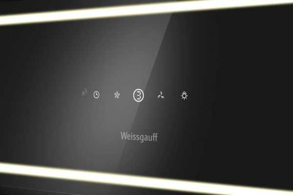 Вытяжка встраиваемая Weissgauff Quadra 600 Touch черный управление: сенсорное (1 мотор)