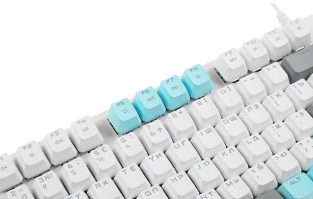 Клавиатура A4Tech S515R механическая белый USB for gamer LED (подставка для запястий) (S515R ICY WHITE) кабель 1.8м
