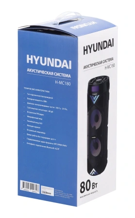 Минисистема Hyundai H-MC180 черный 80Вт FM USB BT SD/MMC