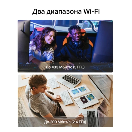 Сетевой адаптер Wi-Fi Mercusys MA20N AC650 USB 2.0 (ант.внутр.) 1ант.