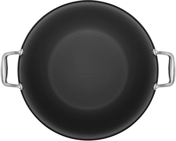 Сковорода ВОК (WOK) Rondell Elements RDA-114 круглая 32см покрытие: TriTitan ручка несъемная (с крышкой) черный