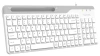 Клавиатура A4Tech FK25 белый/серый USB slim (FK25 WHITE) кабель 1.5м